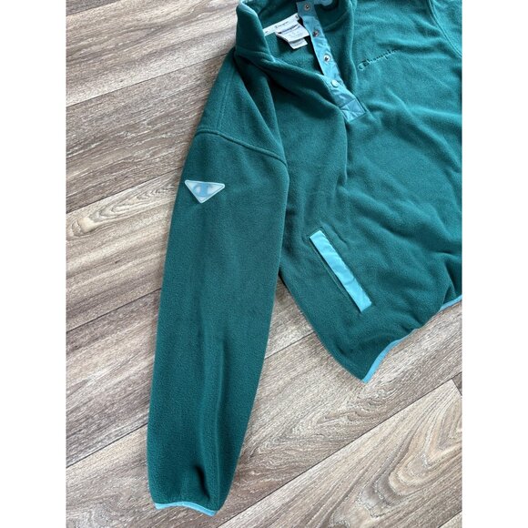 Champion Women's Explorer Fleece Snap Front Pullover Sweatshirt Size M Green - Picture 3 of 8
